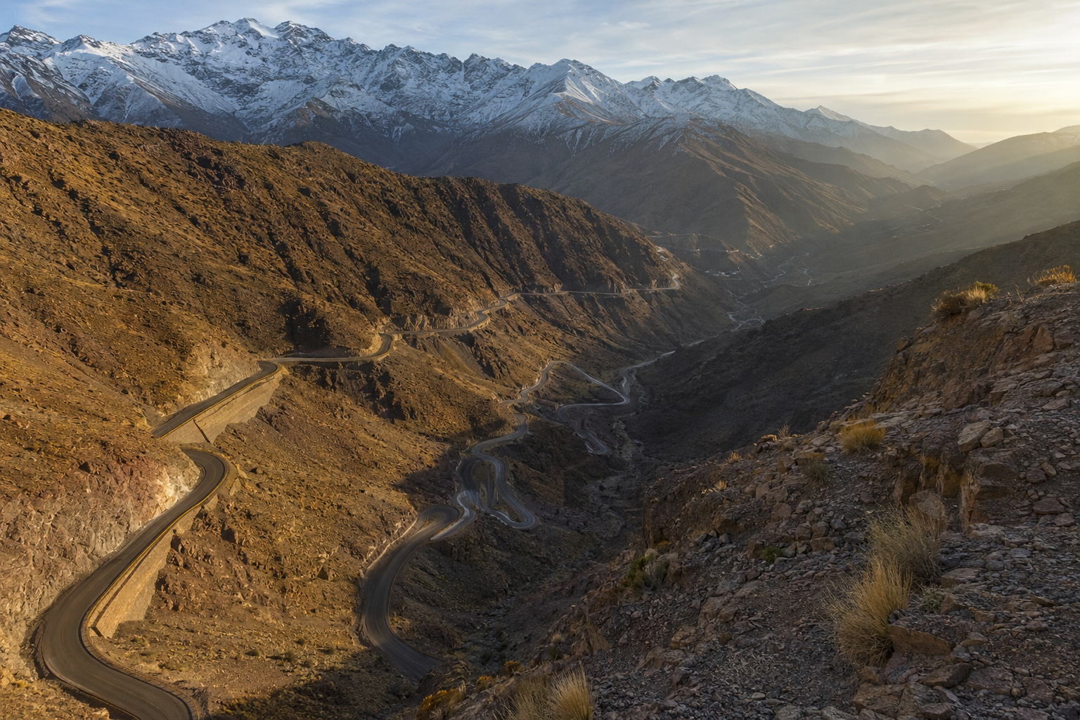 Switchback road through the High Atlas